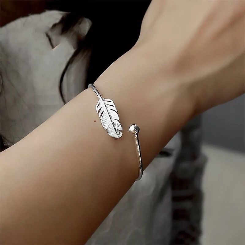 Vòng Tay Công Chúa Hình Trái Tim Đôi Lông Vũ Có Thể Điều Chỉnh Thời Trang Cho Nữ