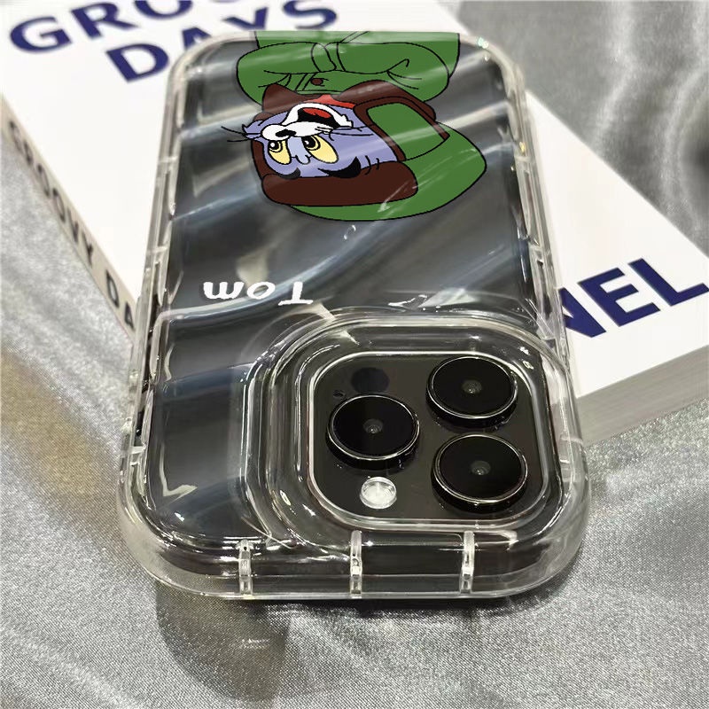 Ốp Điện Thoại Mềm Trong Suốt Họa Tiết Tom &amp; Jerry Dễ Thương Cho iPhone14promax 1312 / 11 7 / 8plus xr / sins 4QIK