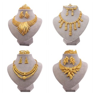 Bộ trang sức mạ vàng 24k đính đá sang trọng