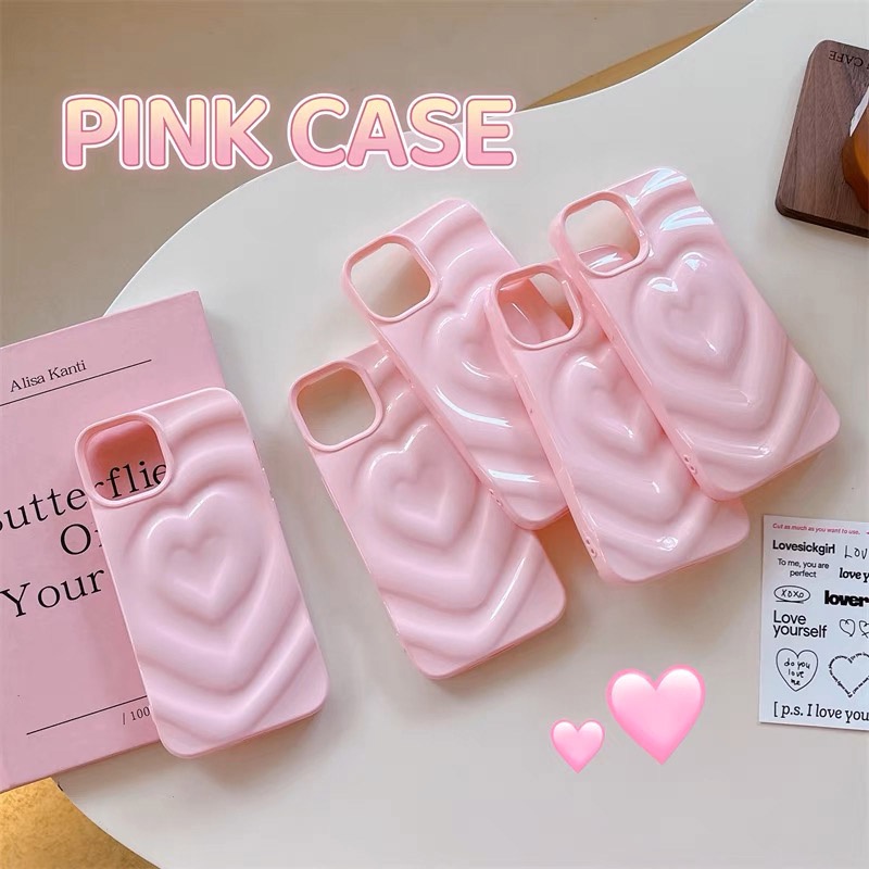 Suntaiho Ốp lưng ốp iphone ins Simple Glitter Shiny Pink Girl love Heart Shockproof Case iPhone 11 for Iphone 14 Pro Max 12 13Promax Bumper Casing Non-slip Back Cover