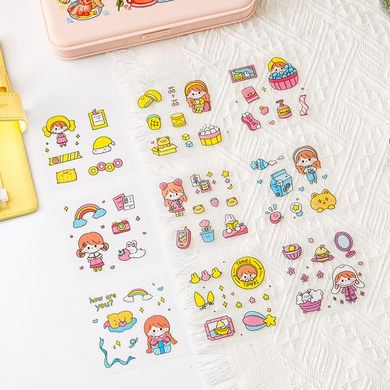 10pcs Miếng Dán PET Họa Tiết Hoạt Hình Chống Thấm Nước TZ046 Trang Trí Điện Thoại / Cốc Nước