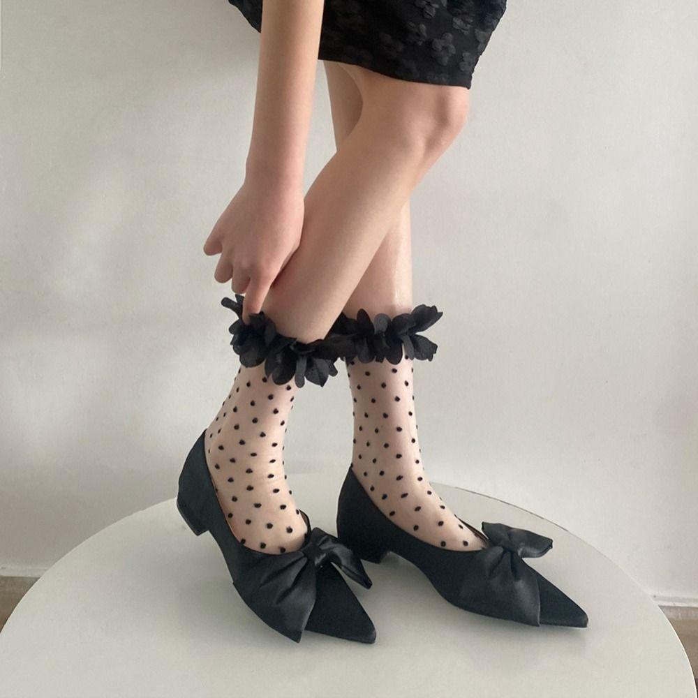 NICKOLAS Vớ Múa Ba Lê Mềm Mại Phối Ren Nylon Y2K Phong Cách Lolita