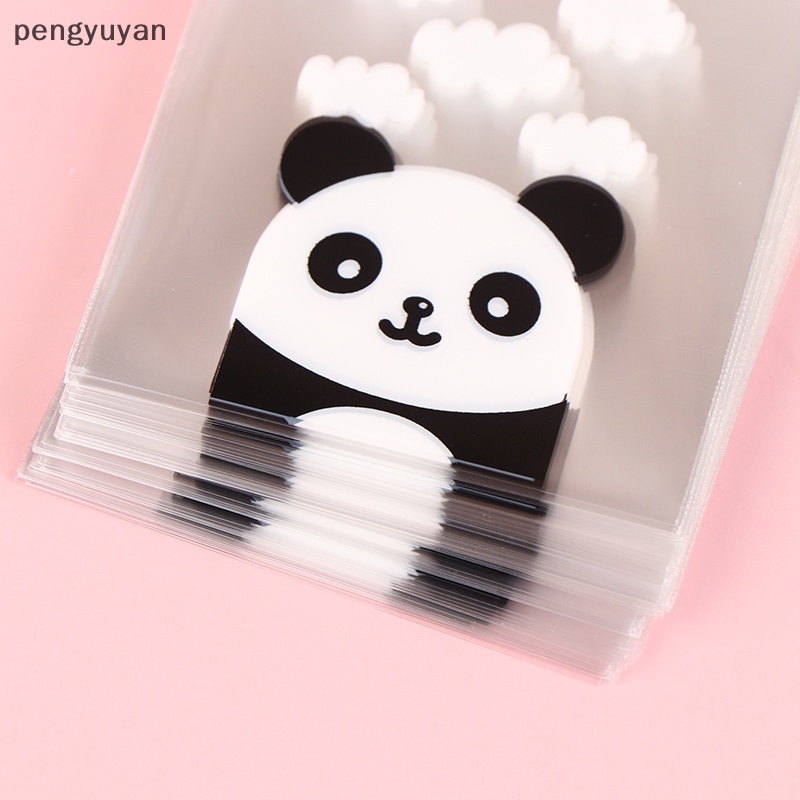 [pengyuyan] 100 Túi Đựng Bánh Kẹo Trang Trí Hình Gấu Trúc Tự Dính Cho Tiệc Cưới [Mới]