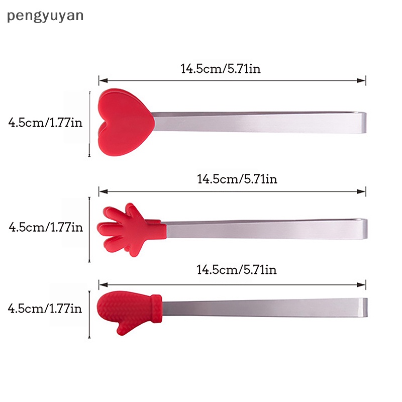 Set 3 Kẹp Đá Bằng Silicone Và Thép Không Gỉ Bền Bỉ Tiện Lợi Dành Cho Nhà Bếp