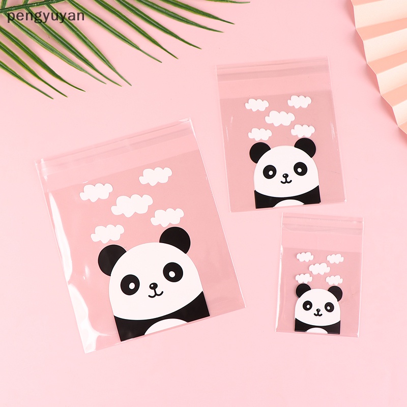 [pengyuyan] 100 Túi Đựng Bánh Kẹo Trang Trí Hình Gấu Trúc Tự Dính Cho Tiệc Cưới [Mới]