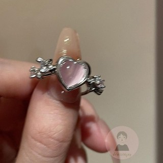 Nhẫn Đính Hôn Nữ Mặt Trái Tim Đính Pha Lê