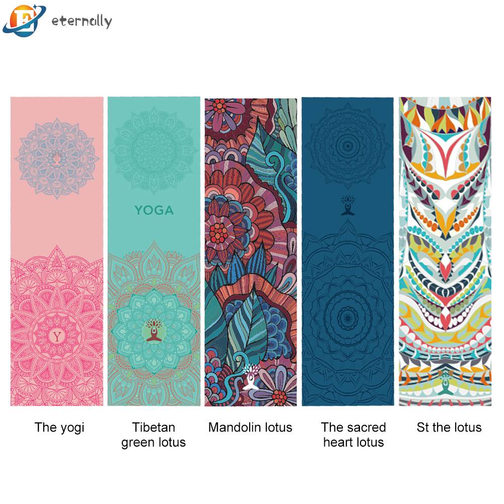 Khăn Tập Yoga Hai Lớp In Họa Tiết Chất Liệu Nhanh Khô Tiện Dụng