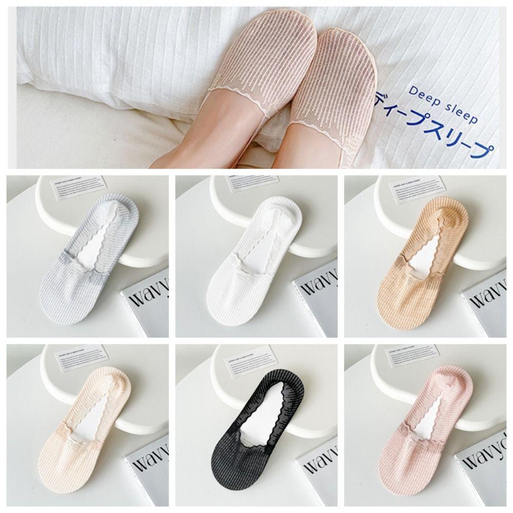 MIQUEL Vớ Thuyền Siêu Mỏng Cổ Thấp Màu Sắc Trơn Phong Cách Harajuku Cho Nữ