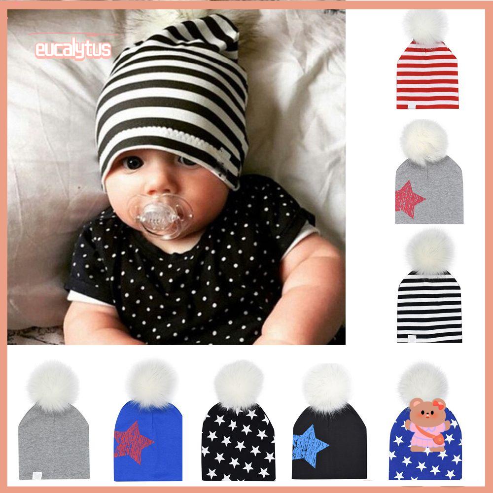 EUTUS Mũ Len Đính Quả Bông Dễ Thương Cho Bé