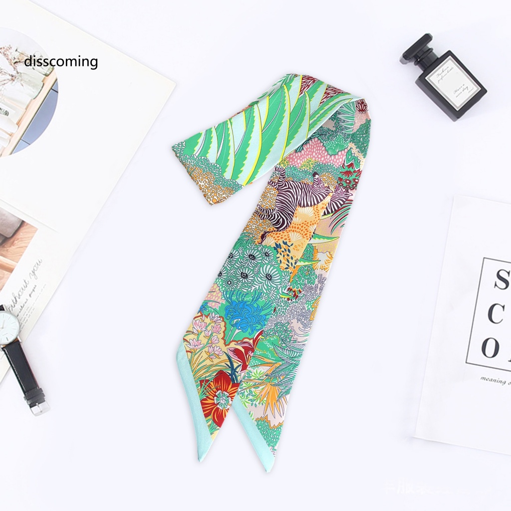 Băng Đô SL SL SL SL| Khăn Choàng Lụa Sang Trọng In Họa Tiết Hoa Nhiều Màu Sắc Kèm Túi Đeo Cổ Mịn Màng Dễ Lên Màu Cho Nữ