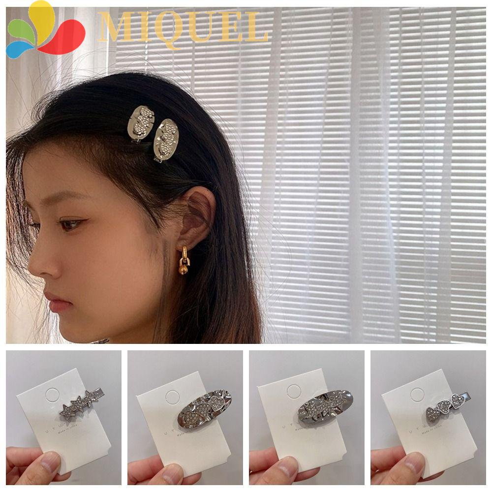 Kẹp Tóc Màu Bạc Hình Trái Tim Ngôi Sao Năm Cánh Cá Tính Cho Trẻ Em