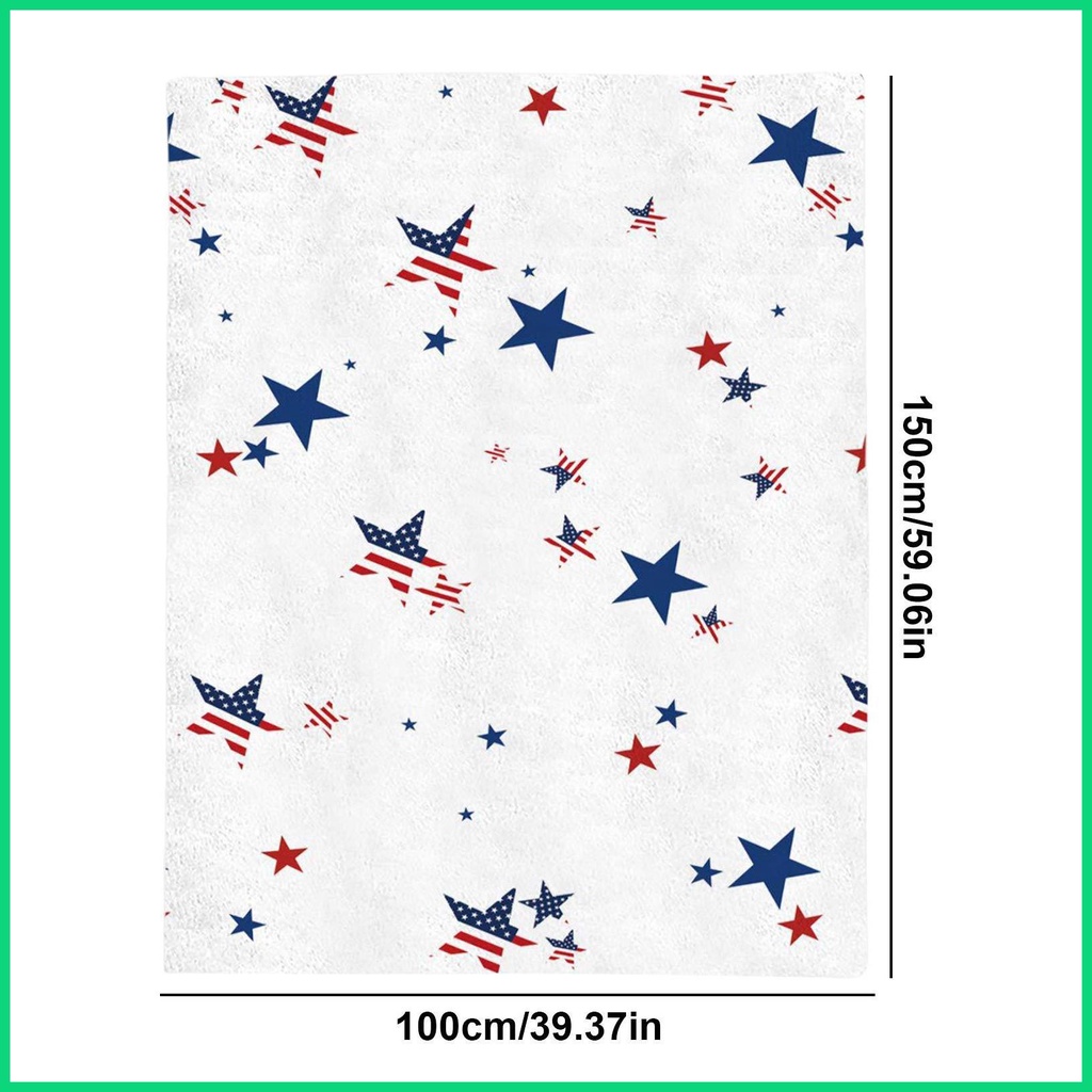 Chăn Họa Tiết Lá Cờ Mỹ 4th of July Thoáng Khí Chất Lượng Cao