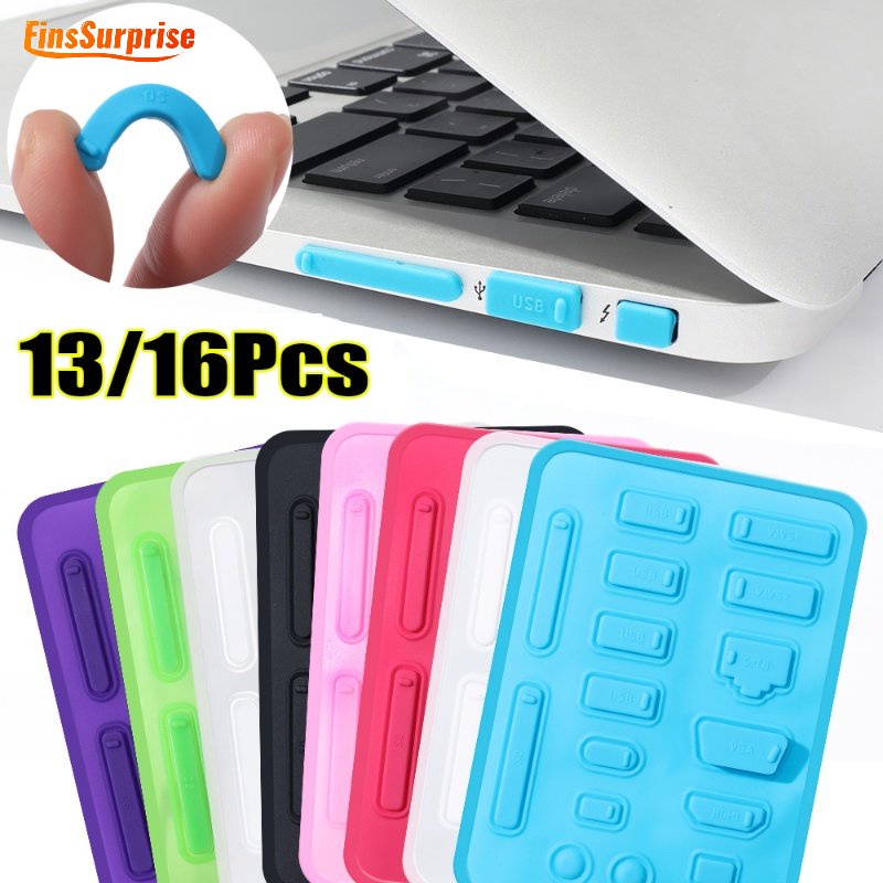 Bộ 13 / 16 Nút Bịt Chống Bụi Cho Laptop Bằng Silicone