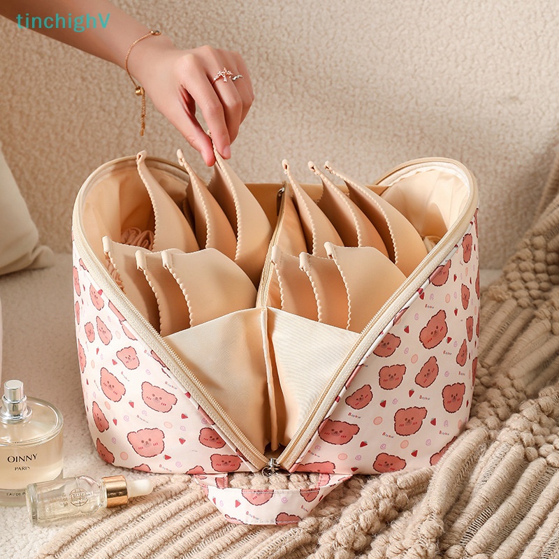 1 Túi Đựng Mỹ Phẩm / Vớ / Đồ Lót Chia Ngăn Di Động Tiện Dụng Mang Theo Du Lịch Cho Nữ