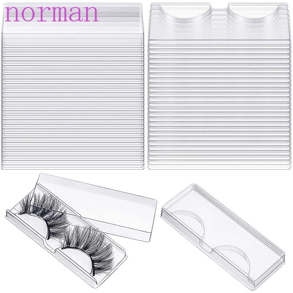 NORMAN Set 50 / 100 Hộp Vuông Trong Suốt Đựng Mi Giả Tiện Dụng