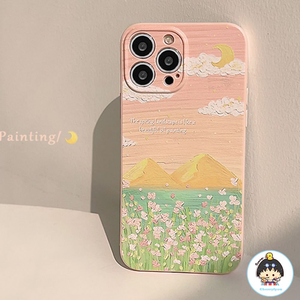 Ốp Điện Thoại TPU Mềm Chống Sốc Họa Tiết Tranh Sơn Dầu Cho IPhone 11 12 13 14 Pro Max