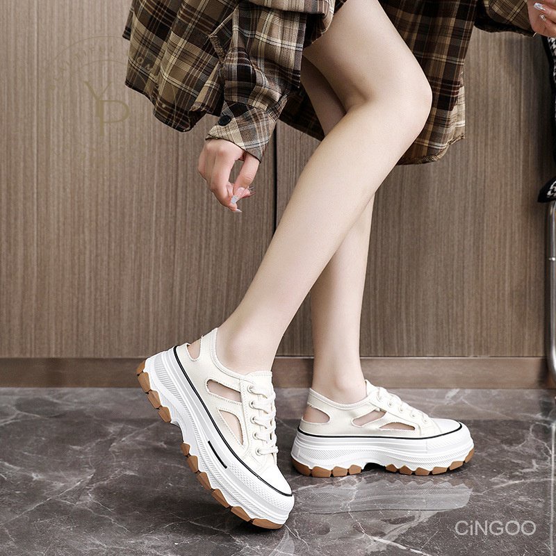 Giày Vải Canvas Br312 Thời Trang Mùa Hè 2023 Đế Dày Tăng Chiều Cao Thoáng Khí Phong Cách Mới Cho Nữ