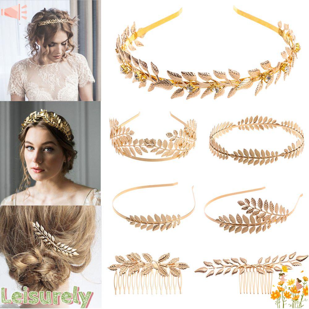 LEILY Lược Chải Tóc Hình Vương Miện Màu Vàng Kim Sang Trọng