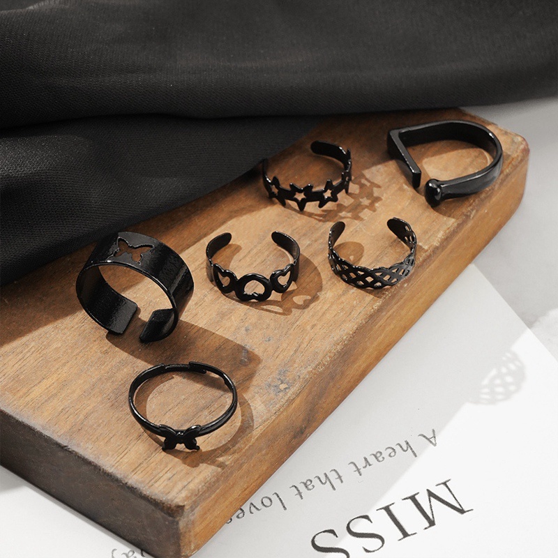 Ygt Set 6 Nhẫn Kim Loại Đơn Giản Thời Trang Cho Nữ