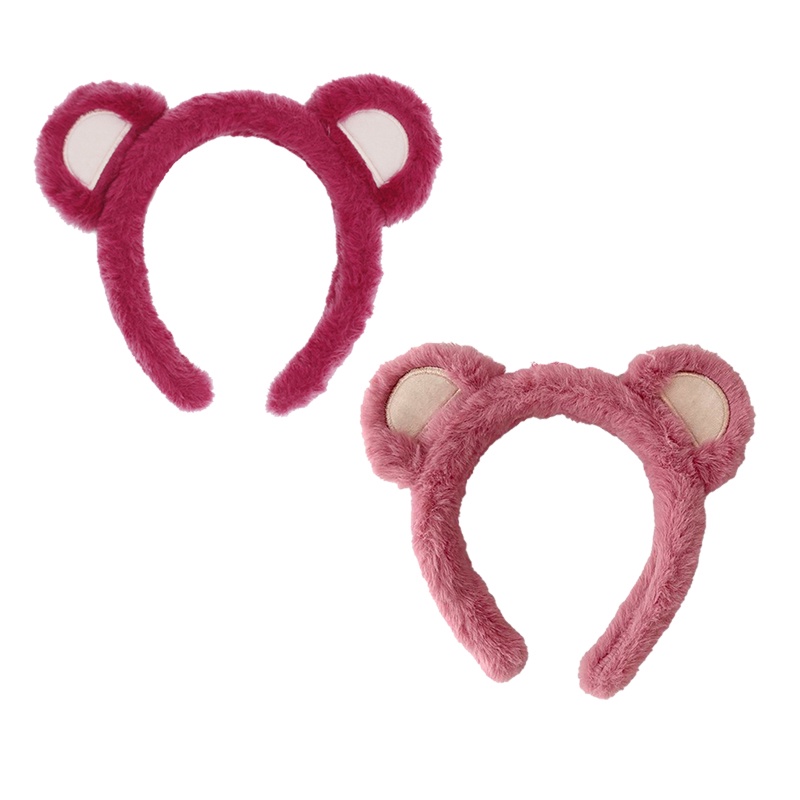 Băng Đô Cài Tóc Chống Trượt Hình Tai Gấu / Dâu Tây Bằng Lông Nhung Xinh Xắn Thời Trang 2023 JP2
