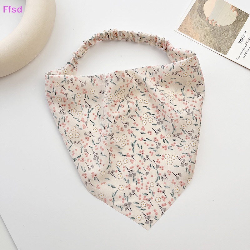 {Ffsd} Khăn Trùm Đầu Co Giãn In Họa Tiết Hoa Tam Giác Phong Cách Đồng Quê Cho Nữ * Bán Chạy