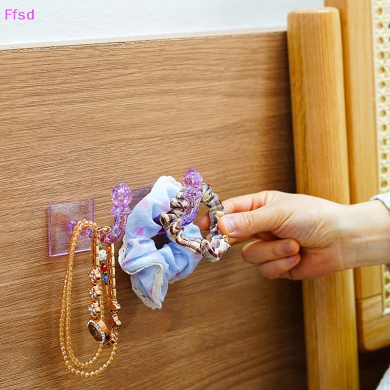 {Ffsd} Giá Đỡ Dây Buộc Tóc / Trang Sức Gắn Tường Đa Năng Pha Lê Bán Chạy