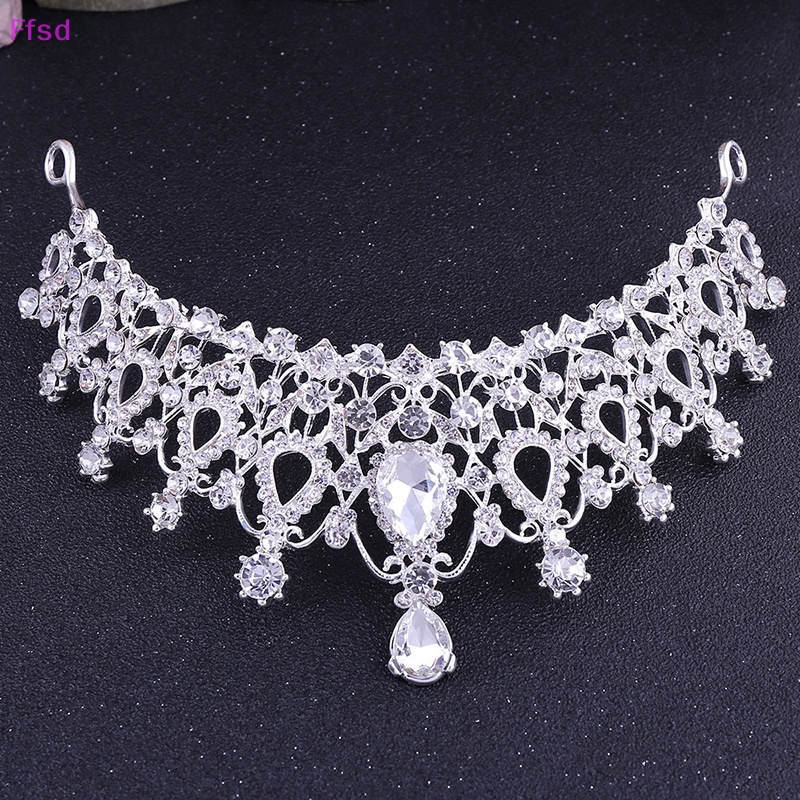 Cài Tóc Hình Vương Miện Đính Đá Pha Lê Thanh Lịch Cho Cô Dâu