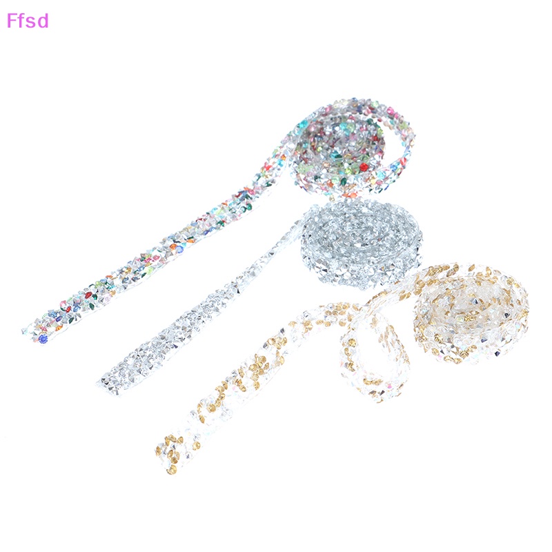 {Ffsd} Cuộn Dây Ruy Băng Đính Đá Pha Lê Cố Định Viền May Vá 1 Yard