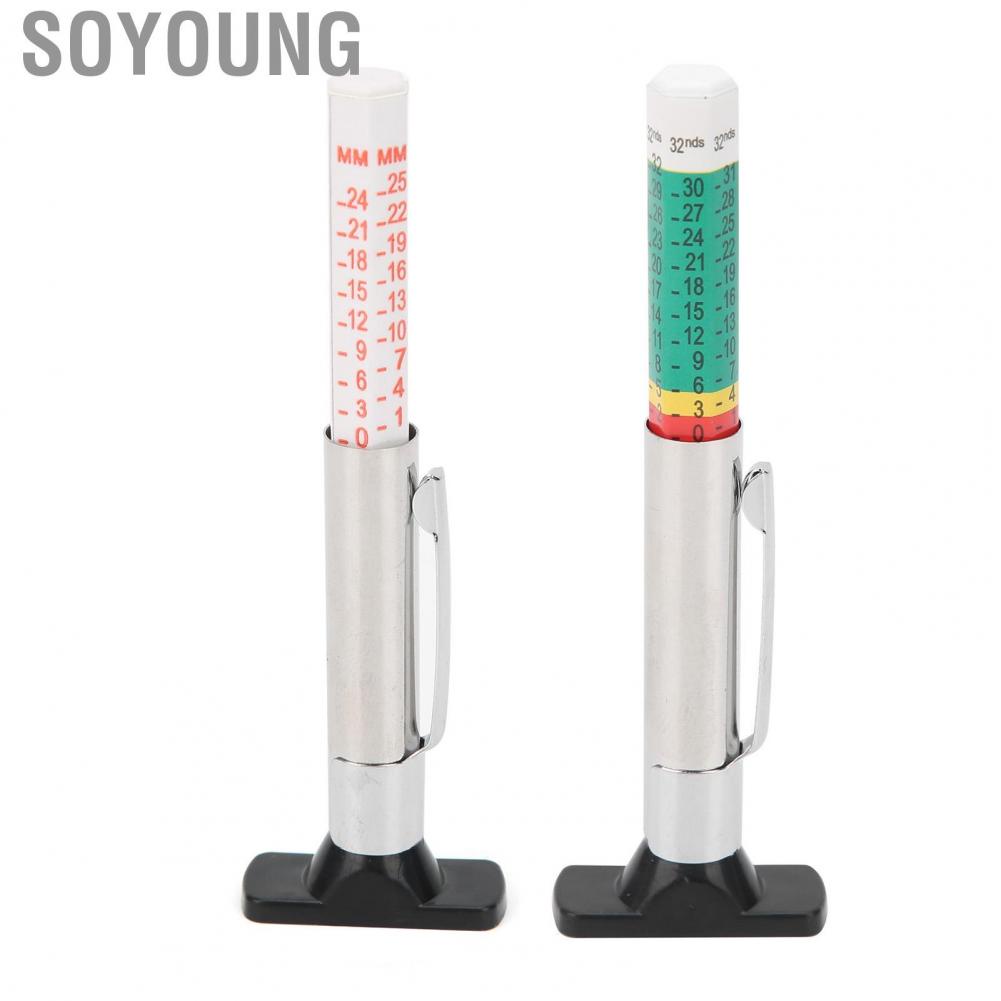 Soyoung 0-25mm Car Tire Tread Depth Gauge Tester Portable Tyre Measuring Tool Universal Inspection Tools