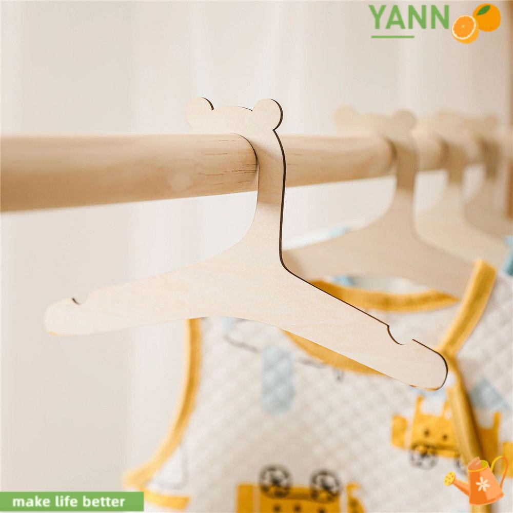YANN1 Set 5 Móc Treo Quần Áo Bằng Gỗ Hình Gấu Dễ Thương