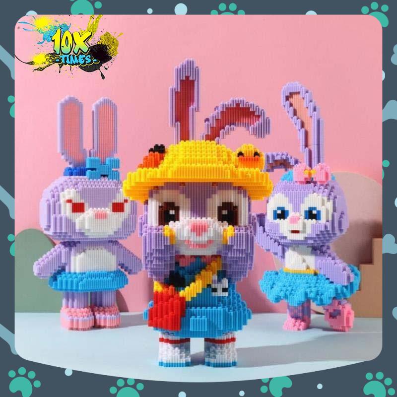 (size 38 cm) mô hình lắp ráp 3d Thỏ tím stella lou múa bale dễ thương cute quà tặng sinh nhật bạn gái, đồ decor