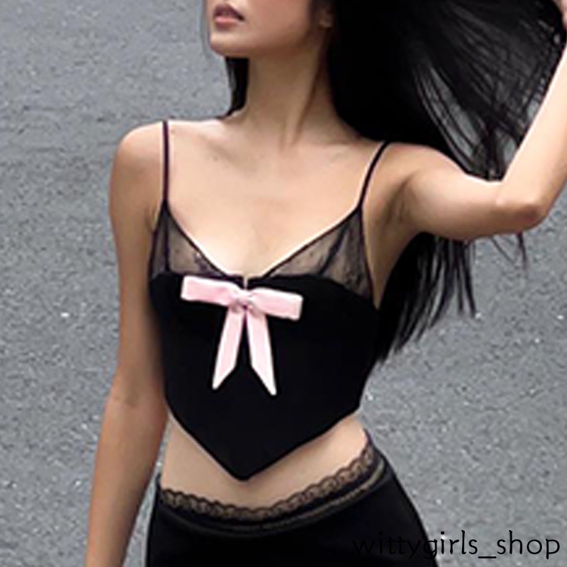 Cửa Hàng Wittygirls_ Shop | Đầm Lưới Cổ V Không Tay Thiết Kế Mới Quyến Rũ Thời Trang Mùa Hè Dành Cho Nữ