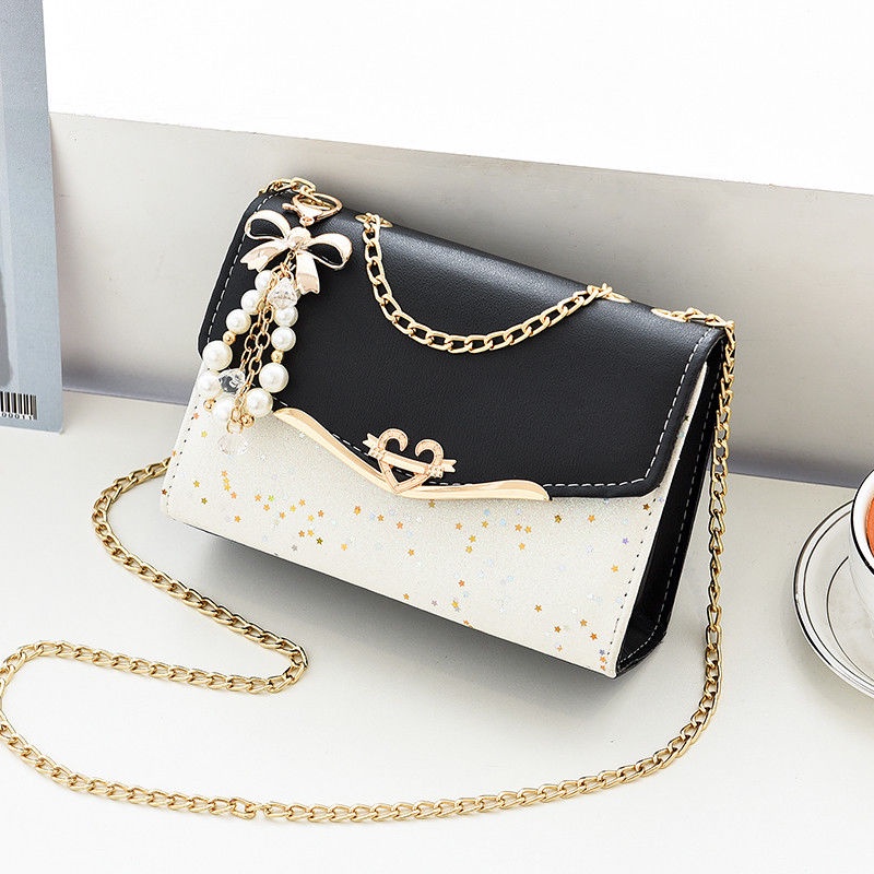 Túi Đeo Vai Phối Dây Xích Phong Cách Hàn Quốc Thời Trang Cao Cấp Mới Dành Cho Bạn Nữ