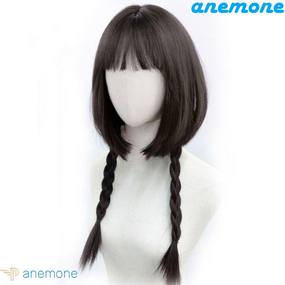 ANEMONE Tóc Giả Thắt Bím Đuôi Ngựa Bằng Sợi Tổng Hợp Mềm Mại Màu Đen Tự Nhiên Dành Cho Bạn Nữ