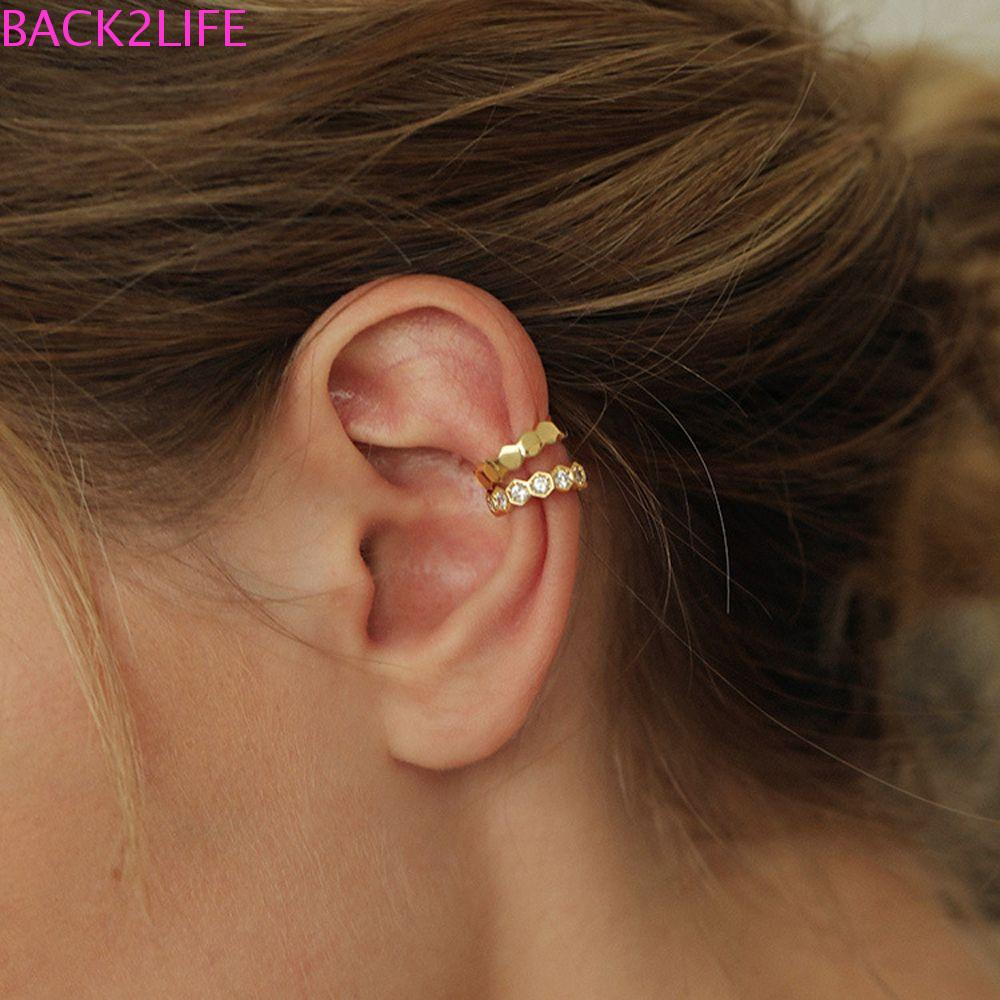 BACK2LIFE Khuyên Tai Bạc 925 Dạng Kẹp Thời Trang Cho Nữ