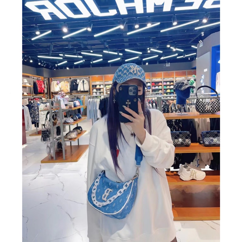 Túi Đeo Chéo MLB 2023 Chất Liệu denim Phong Cách retro Cho Nam Nữ BQS02