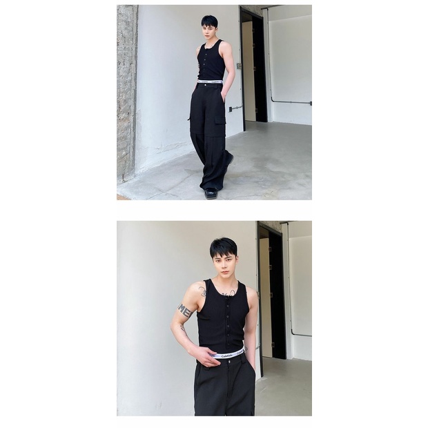 Áo Sát Nách 150kg Cài Khuy Co Giãn Tốt Thiết Kế Cá Tính Cho Nam