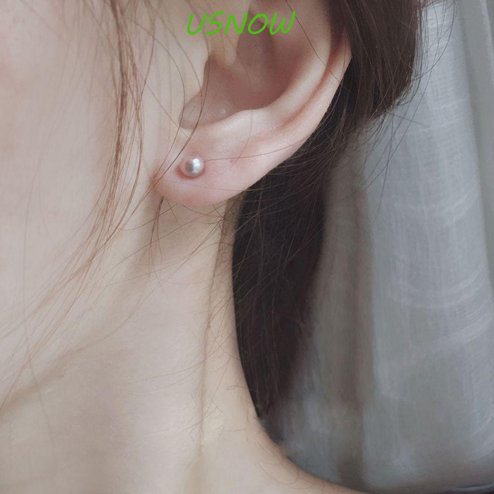 USNOW Khuyên Tai Dạng Hạt Ngọc Trai Đơn Giản Màu Sắc Cá Tính Phong Cách Hàn Quốc