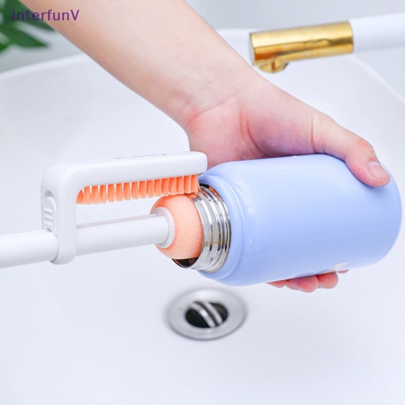 Bàn Chải Vệ Sinh Bình Sữa / Ly Thủy Tinh Tay Cầm Dài Có Thể Thay Đổi Tiện Dụng