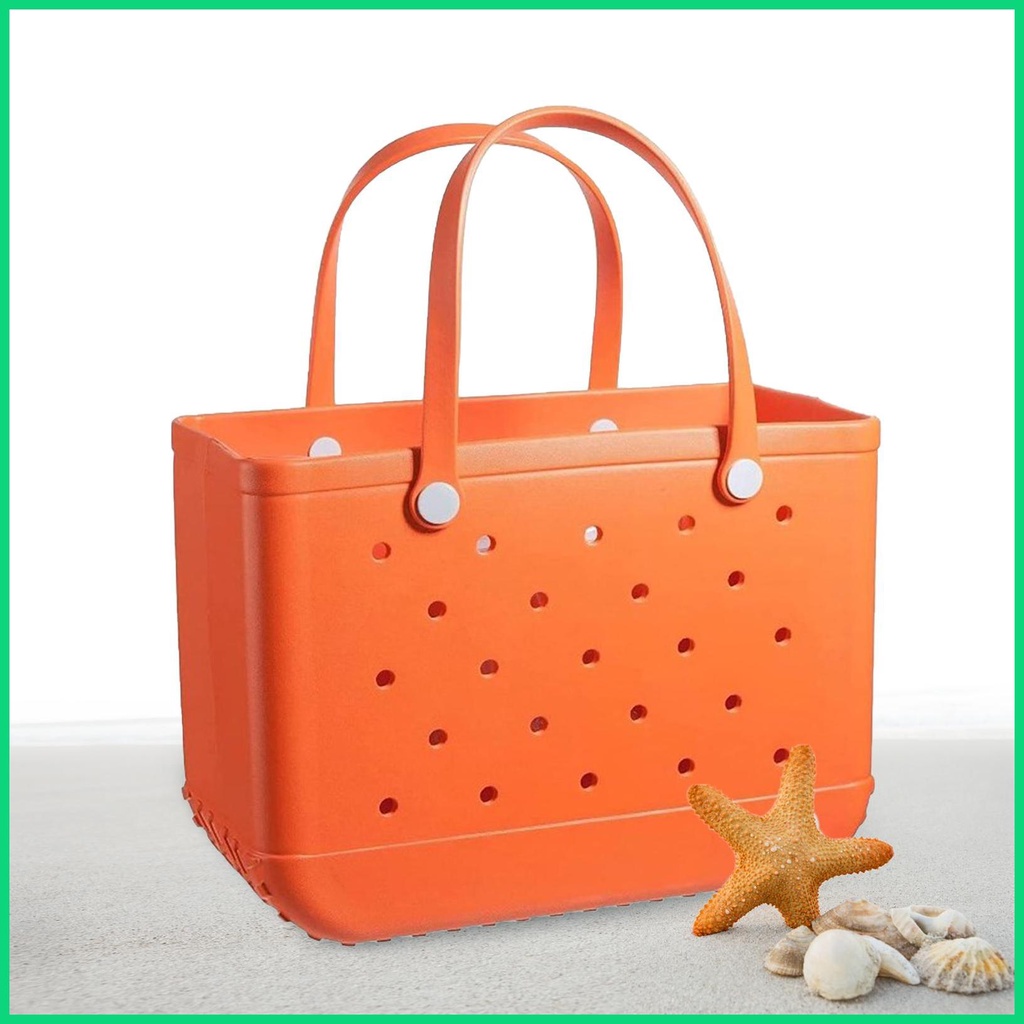 Túi Tote Cao Su Đi Biển / Tập Gym / Bơi Lội Cỡ Lớn Chống Thấm Nước Có Lỗ Thời Trang Cho Nữ
