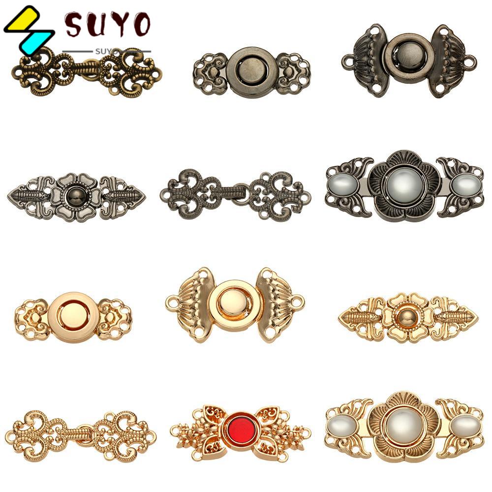 SUYO Bộ 6 Nút Áo Kim Loại Thời Trang