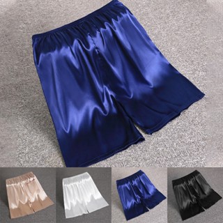 Quần Short Ngủ Vải Lụa Satin Lưng Thun Phối Túi Thời Trang Cho Nam