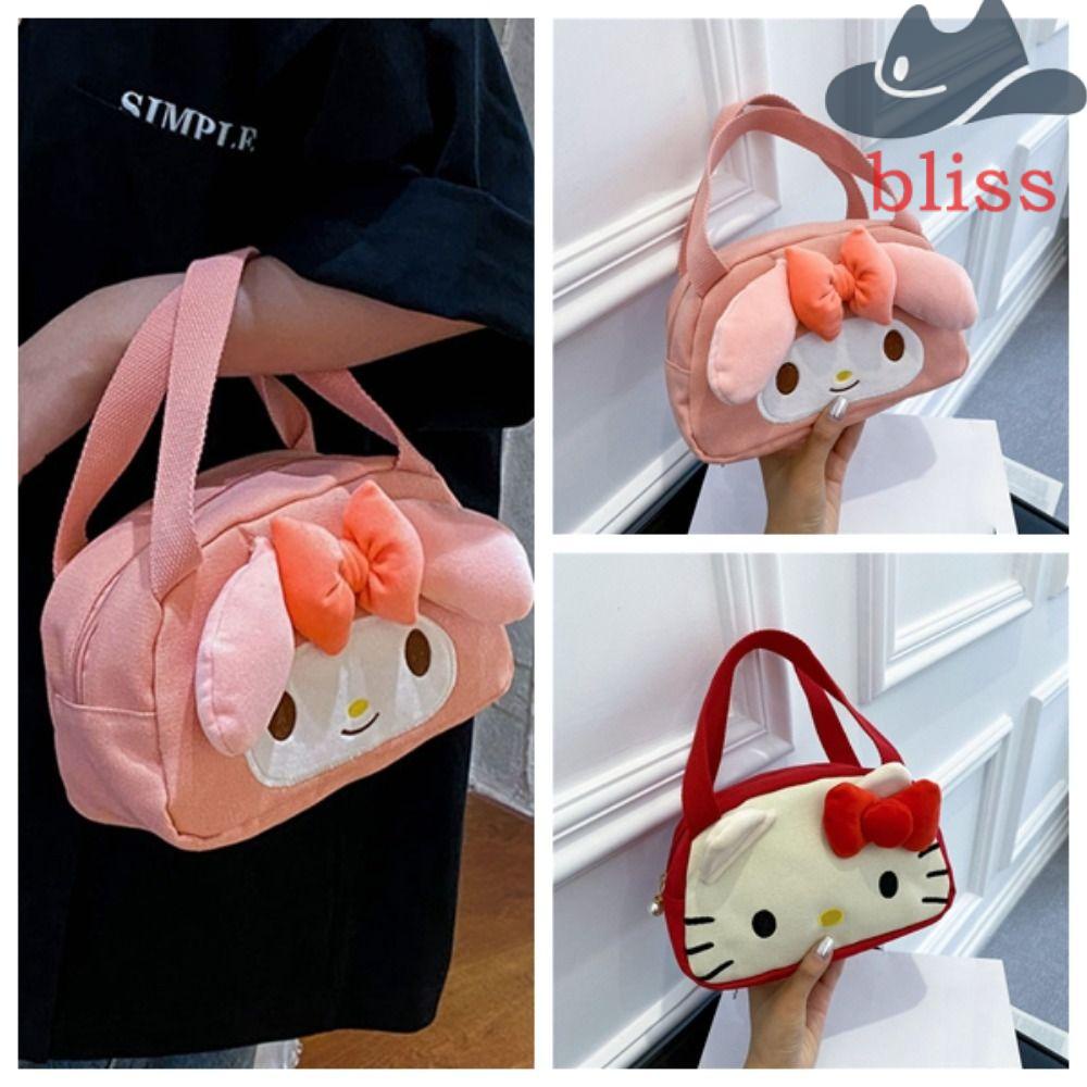 BLISS Túi Xách Canvas In Hình Hoạt Hình Kitty Đáng Yêu
