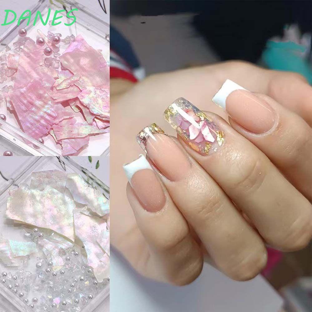 DANES Hạt Kim Sa Vỏ Sò Lấp Lánh Nhiều Màu Trang Trí Móng Nghệ Thuật Cho Nữ