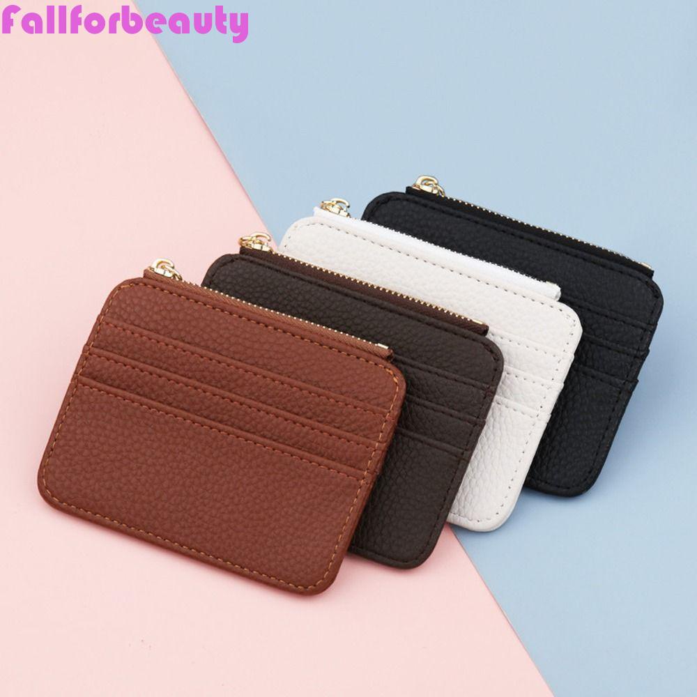 FALLFORBEAUTY Ví Da PU Mini Đa Năng Phong Cách Vintage Cho Nữ