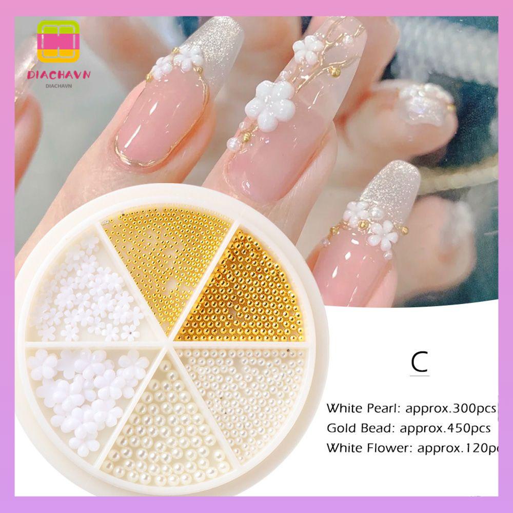 DIACHAVN Khay 6 Ngăn Đựng Phụ Kiện Trang Trí Móng Tay