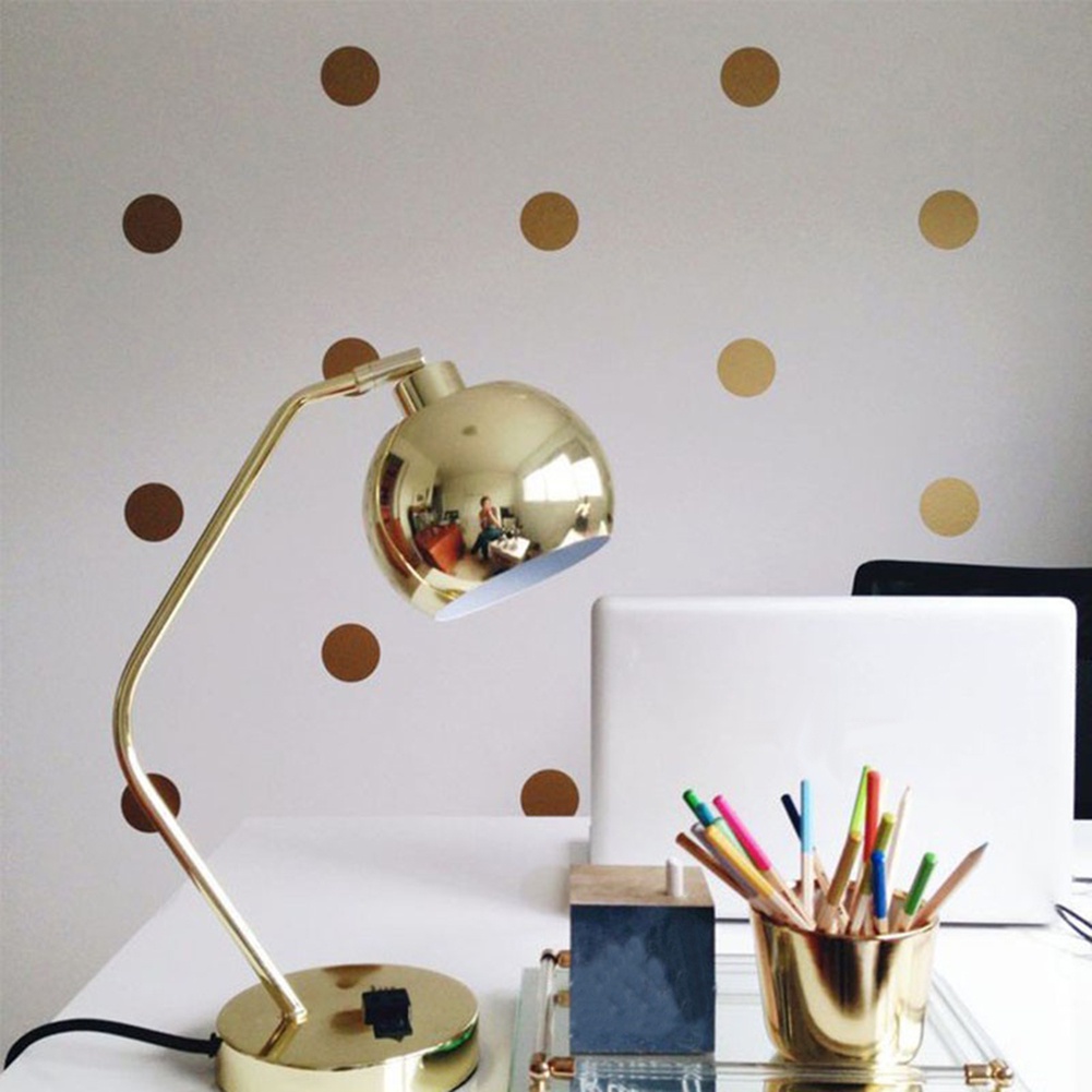 Set 52 Miếng Dán Tường Hình Tròn Họa Tiết Chấm Bi Trang Trí Phòng Trẻ Em DIY