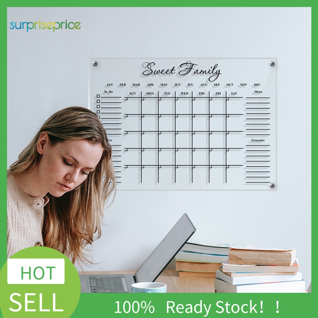 (Bất Ngờ) 1 Set Bảng Ghi Chú Có Thể Xóa Được Dễ Dàng Treo Trong Suốt Viết Trơn Tru Ghi Nhớ Hàng Tuần Tại Nhà