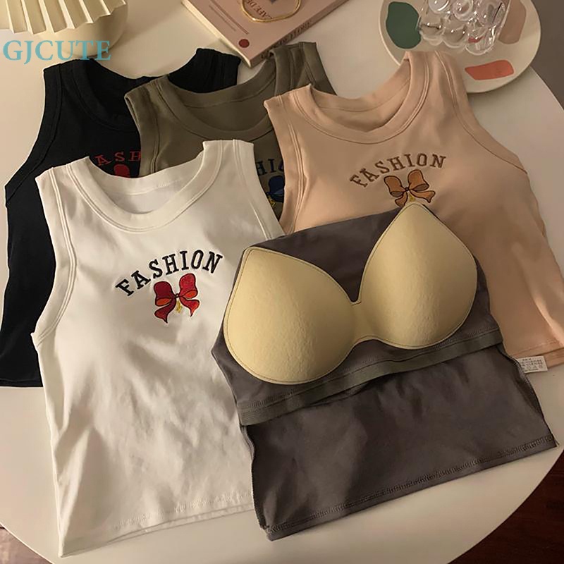 Áo Hai Dây Cổ Tròn Thêu Chữ Thời Trang Mùa Hè Dành Cho Nữ