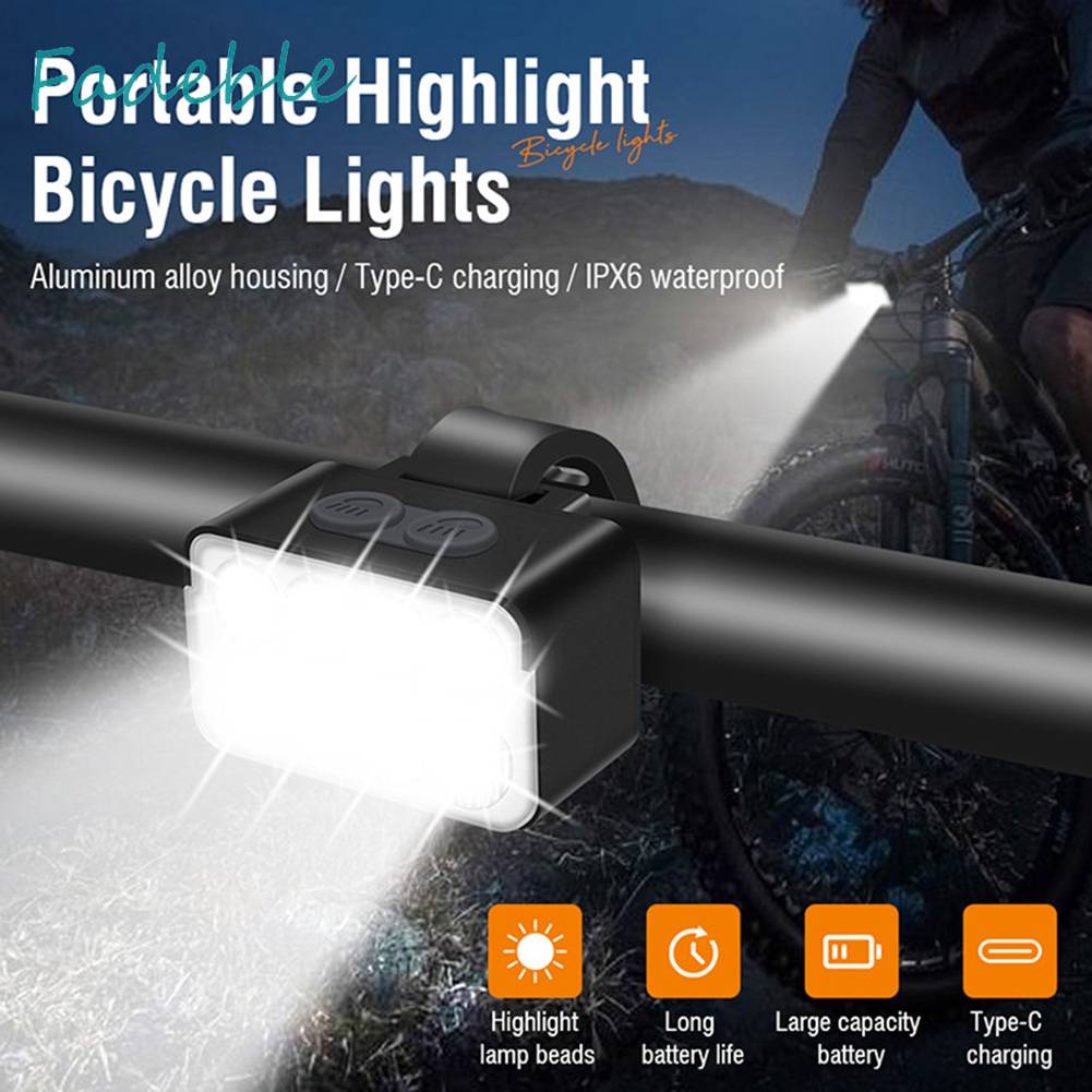 Đèn Pha 900LM LED TYPE-C 1000mAh IPX6 Chống Nước Có Thể Sạc Lại Cho Xe Đạp